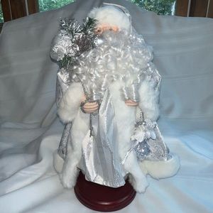 Santa‎ Figurine Father Christmas Winter White EUC